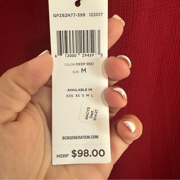 BCBGeneration MEDIUM Ruffle Sleeve Tent Dress NEW WITH TAGS Burgundy/Maroon CUTE - Picture 12 of 14